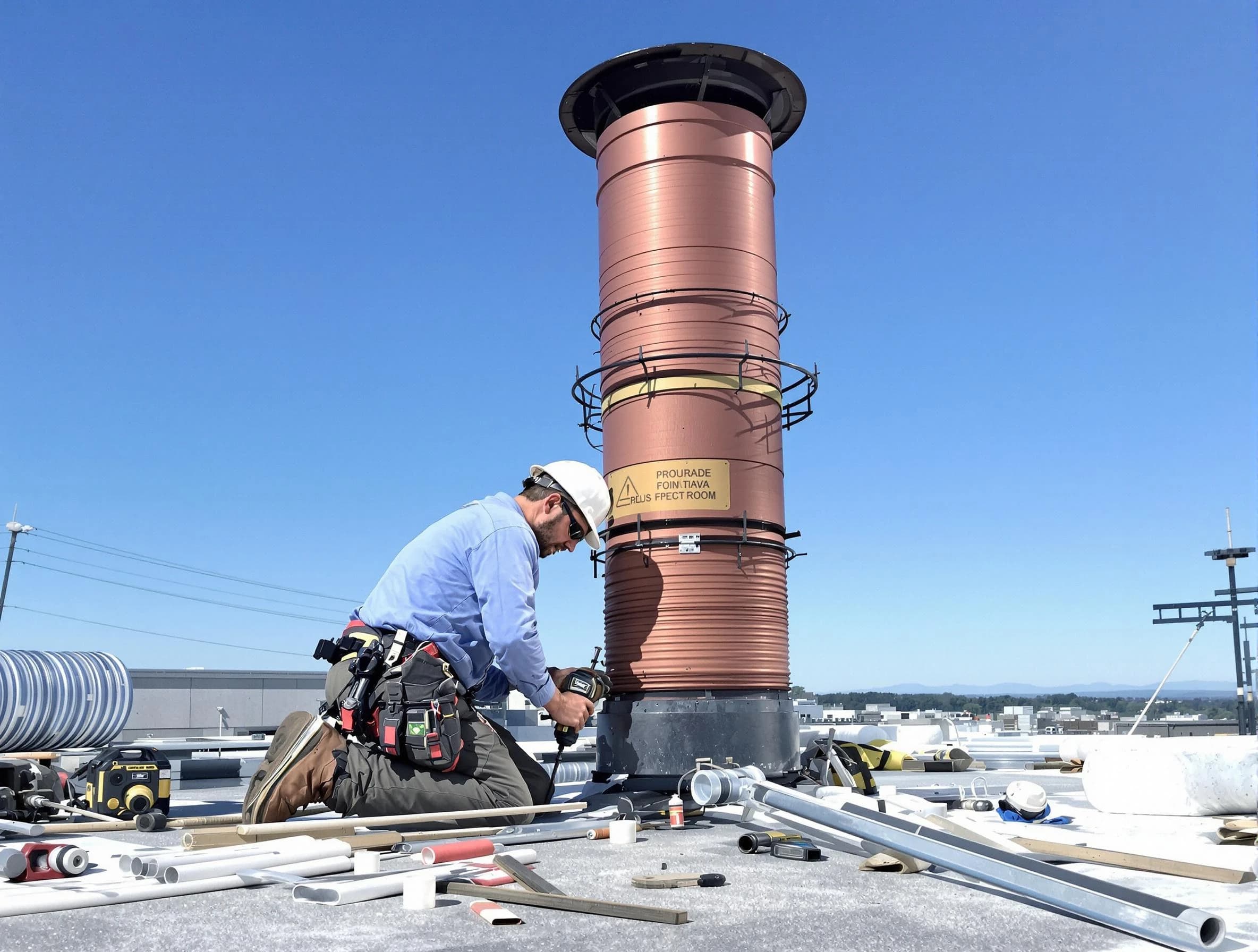 Installed chimney liner by Long Branch Chimney Sweep in Long Branch, NJ