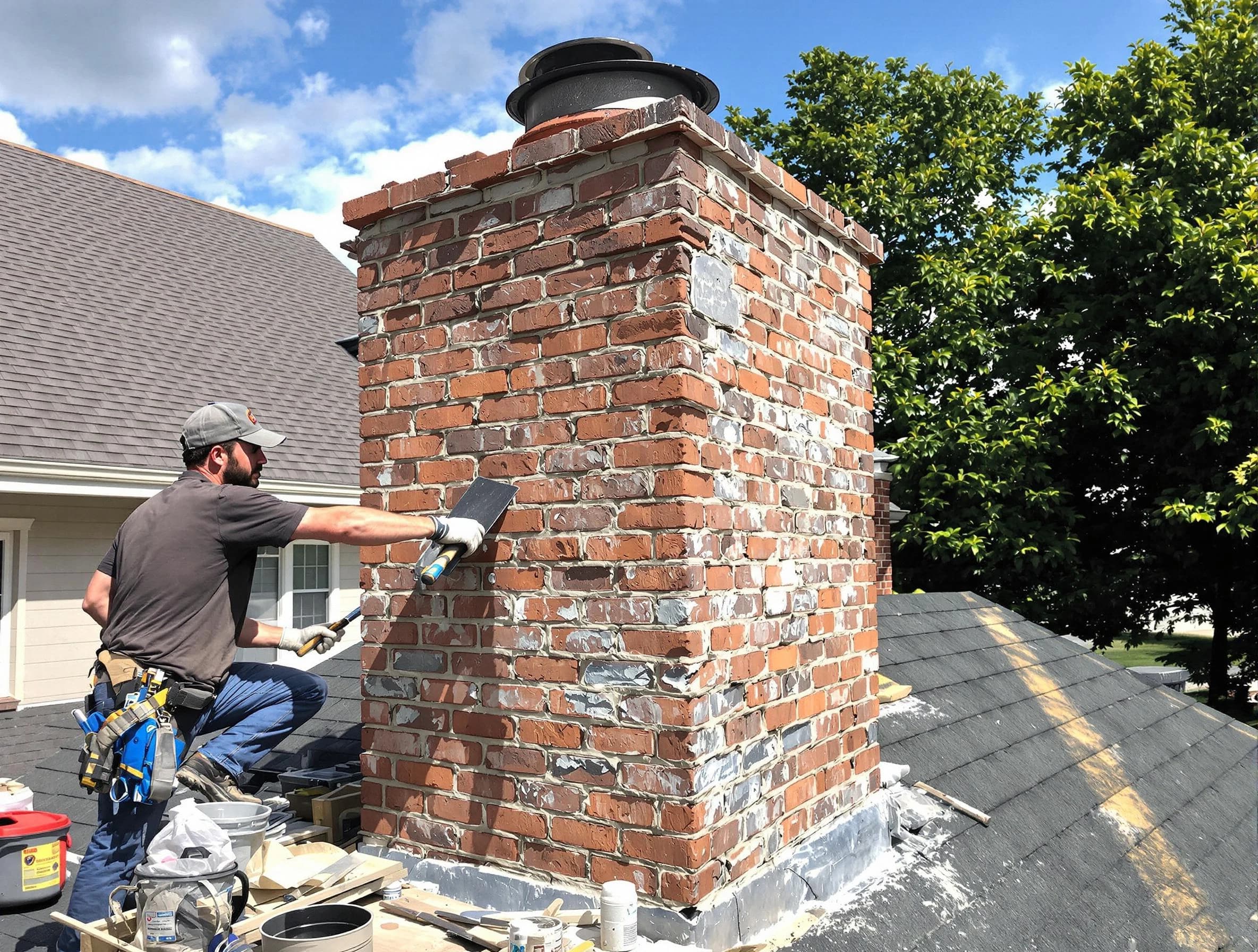 Completed chimney rebuild by Long Branch Chimney Sweep in Long Branch, NJ