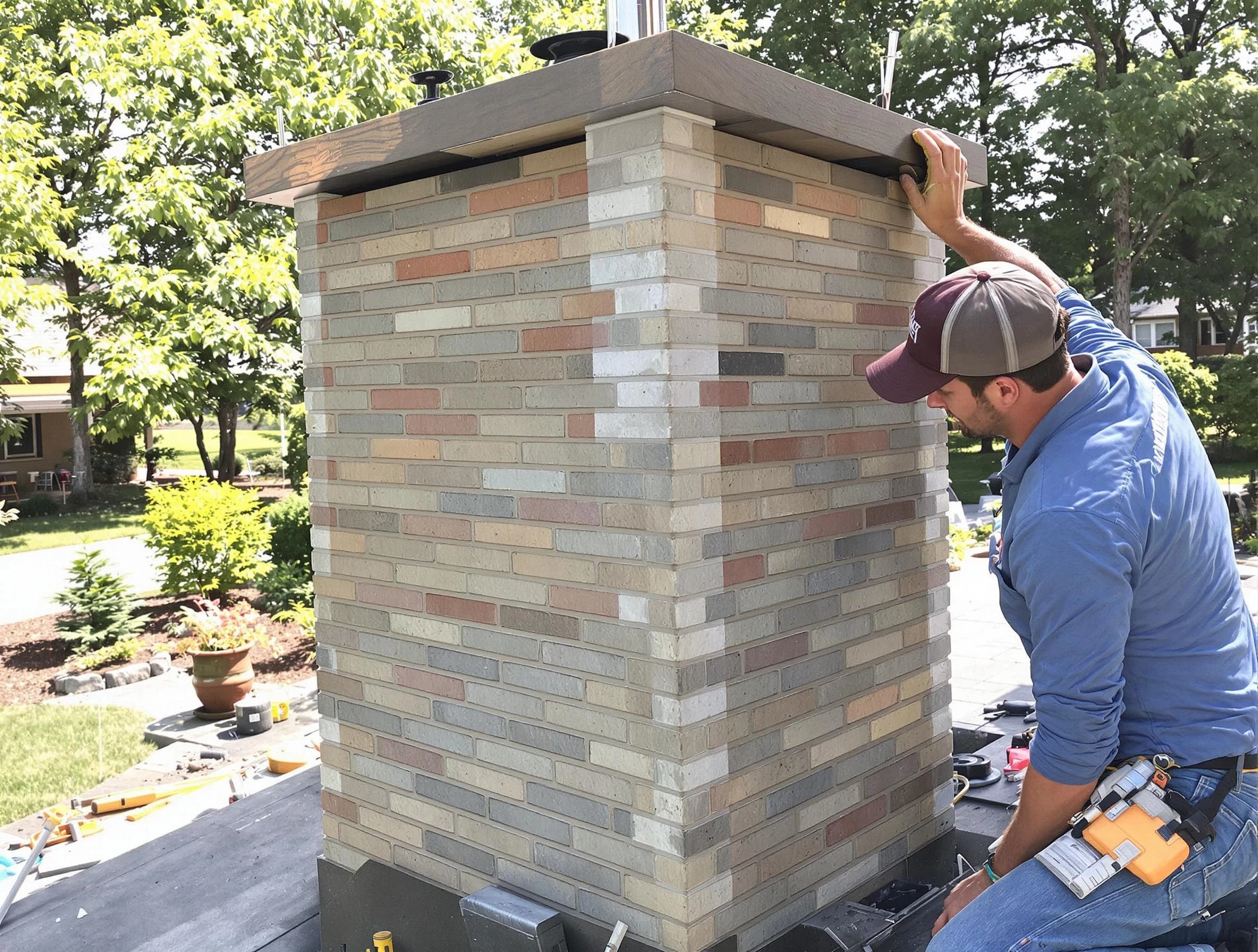 Long Branch Chimney Sweep completing a modern chimney remodel in Long Branch, NJ