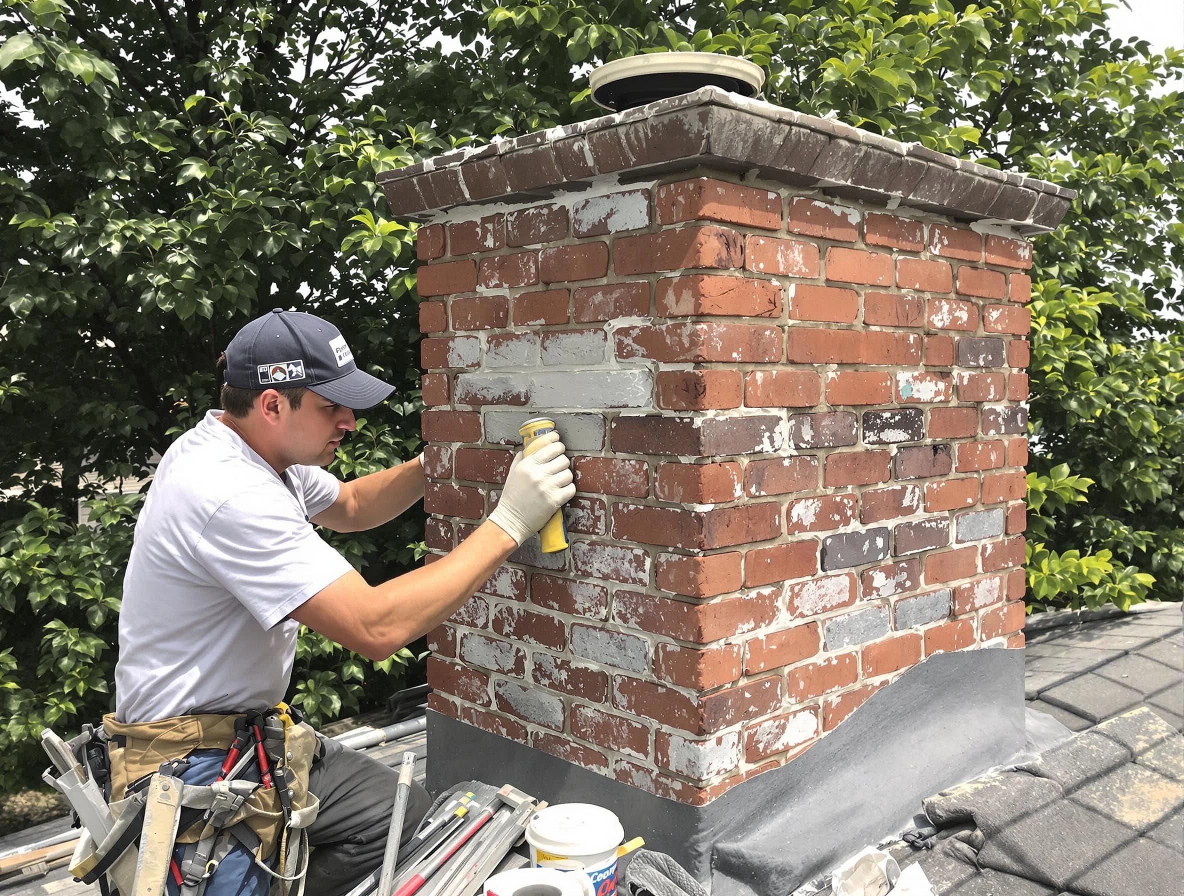 Long Branch Chimney Sweep restoring an aging chimney in Long Branch, NJ