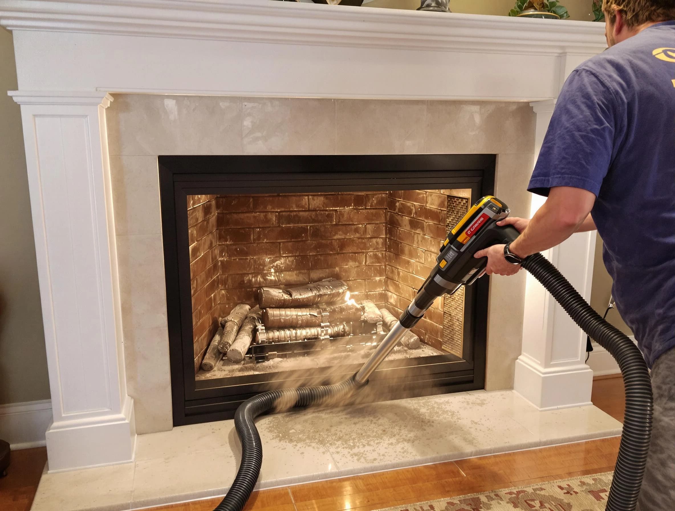 Fireplace cleaning performed by Long Branch Chimney Sweep in Long Branch, NJ