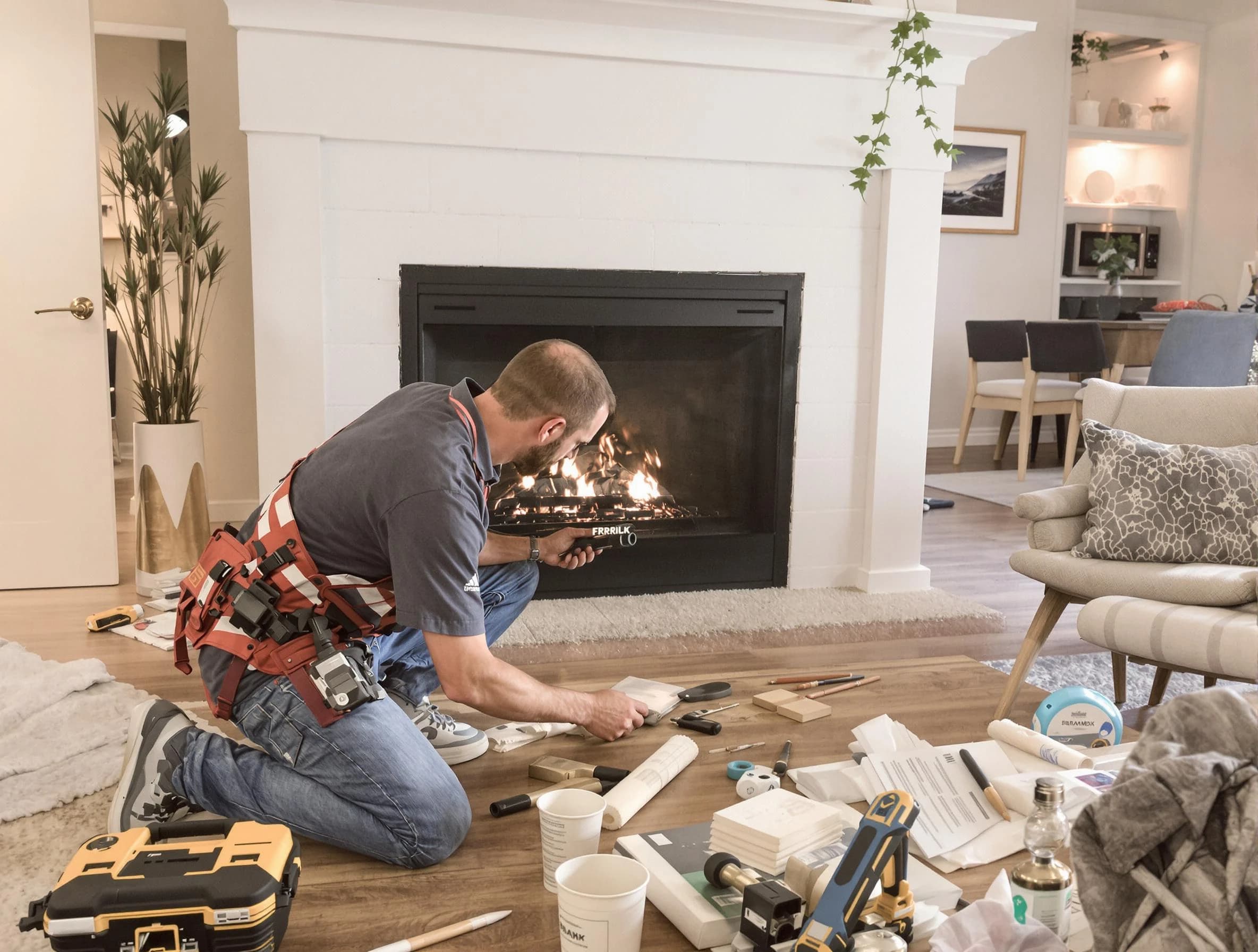 Long Branch Chimney Sweep performing fireplace repair in Long Branch, NJ