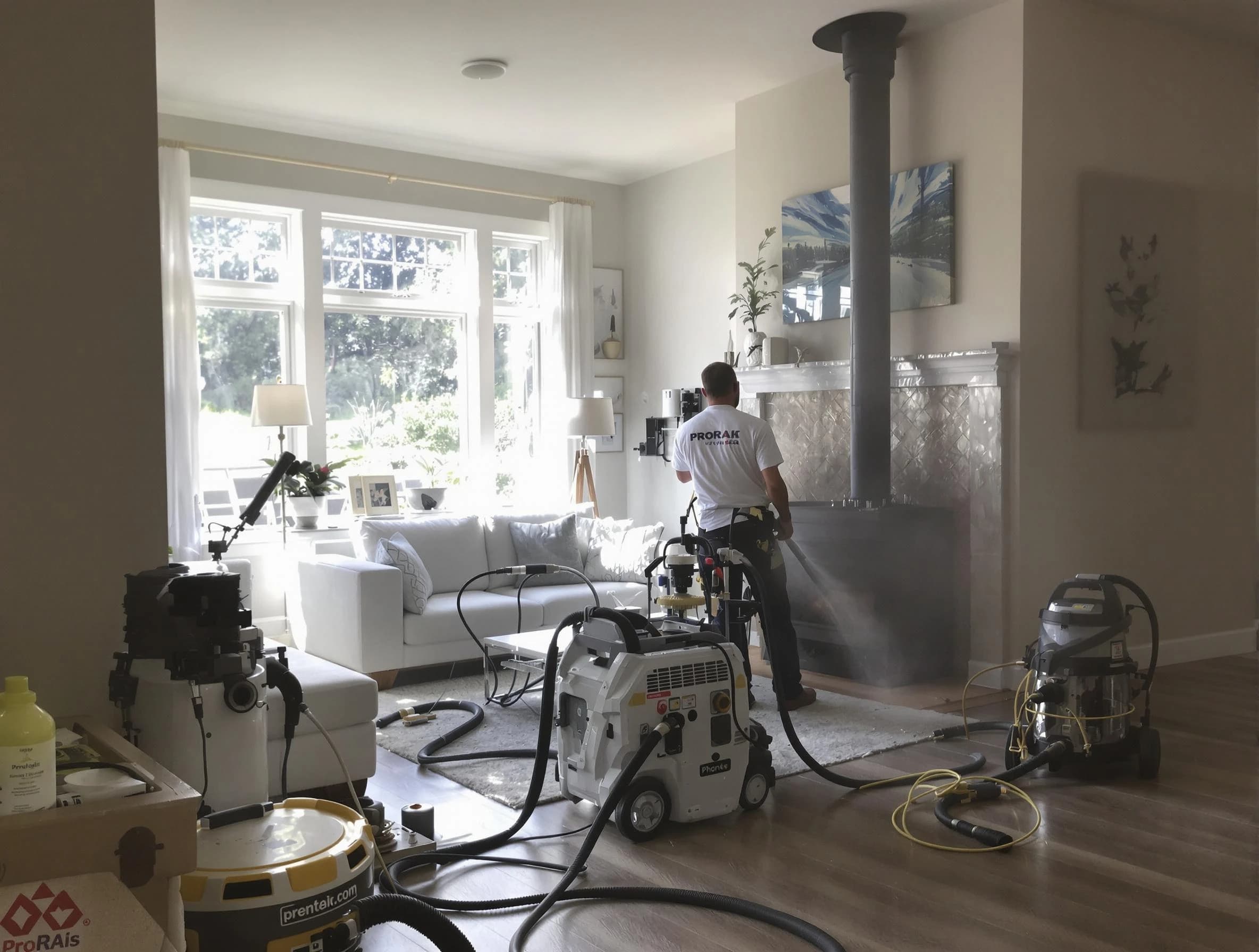 Soot removal service by Long Branch Chimney Sweep for a fireplace in Long Branch, NJ